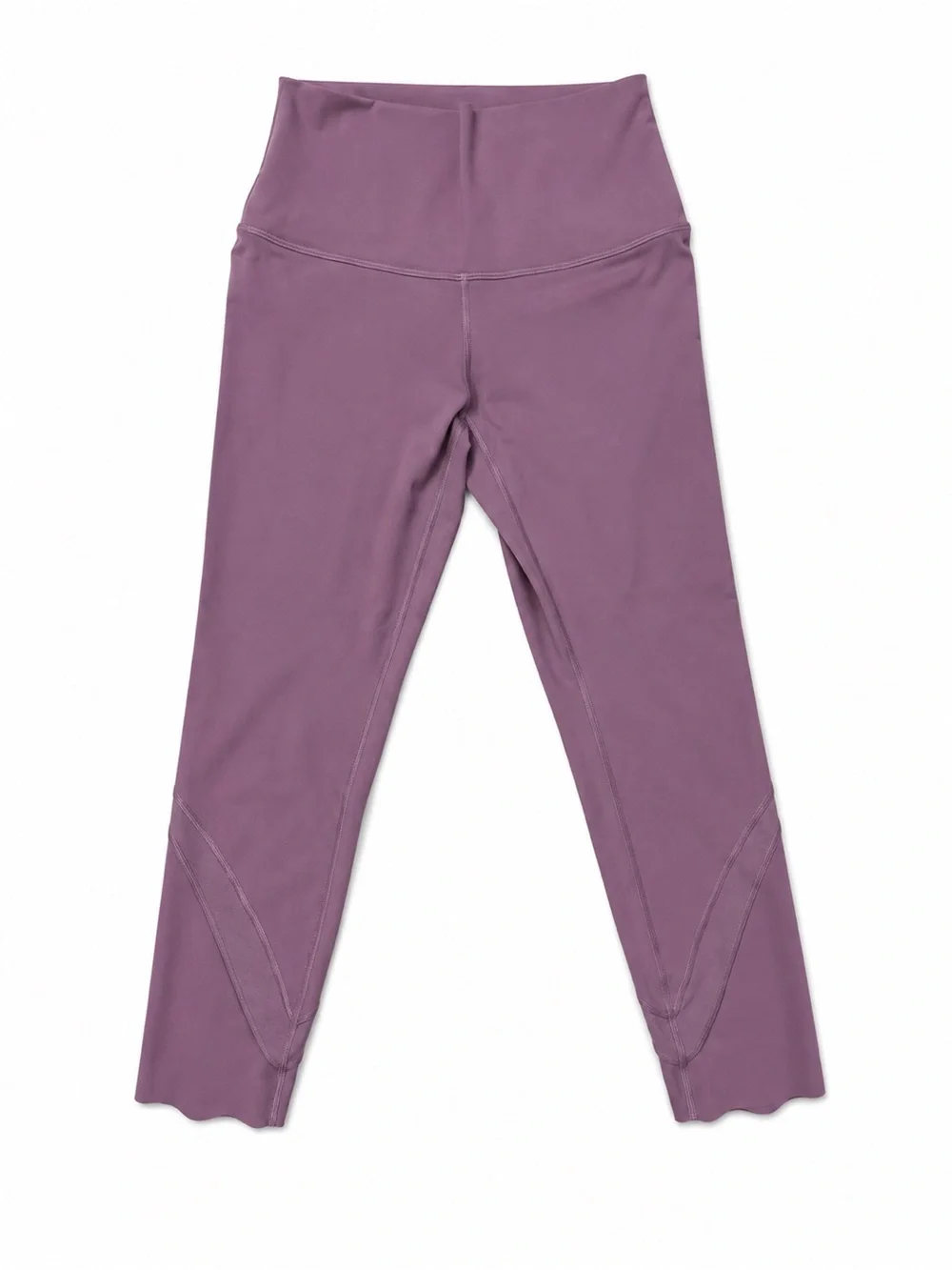 Lululemon High Rise Mauve Purple Cropped Leggings Scalloped Hem